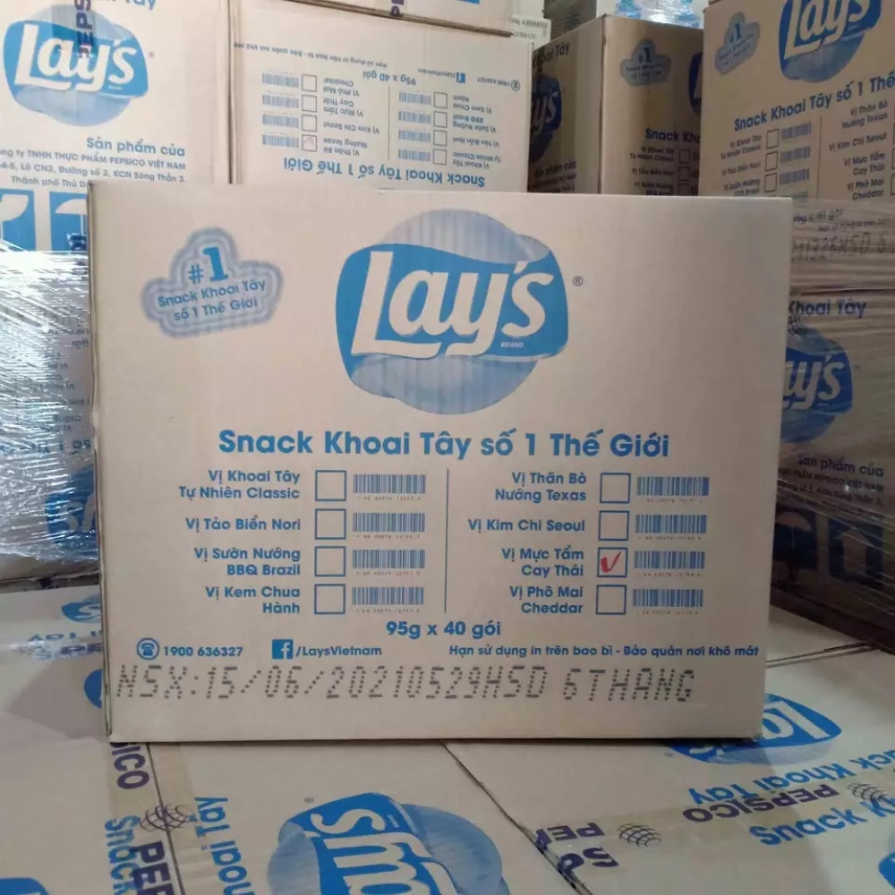 Lay's potato chips natural classic flavor 95g x 40