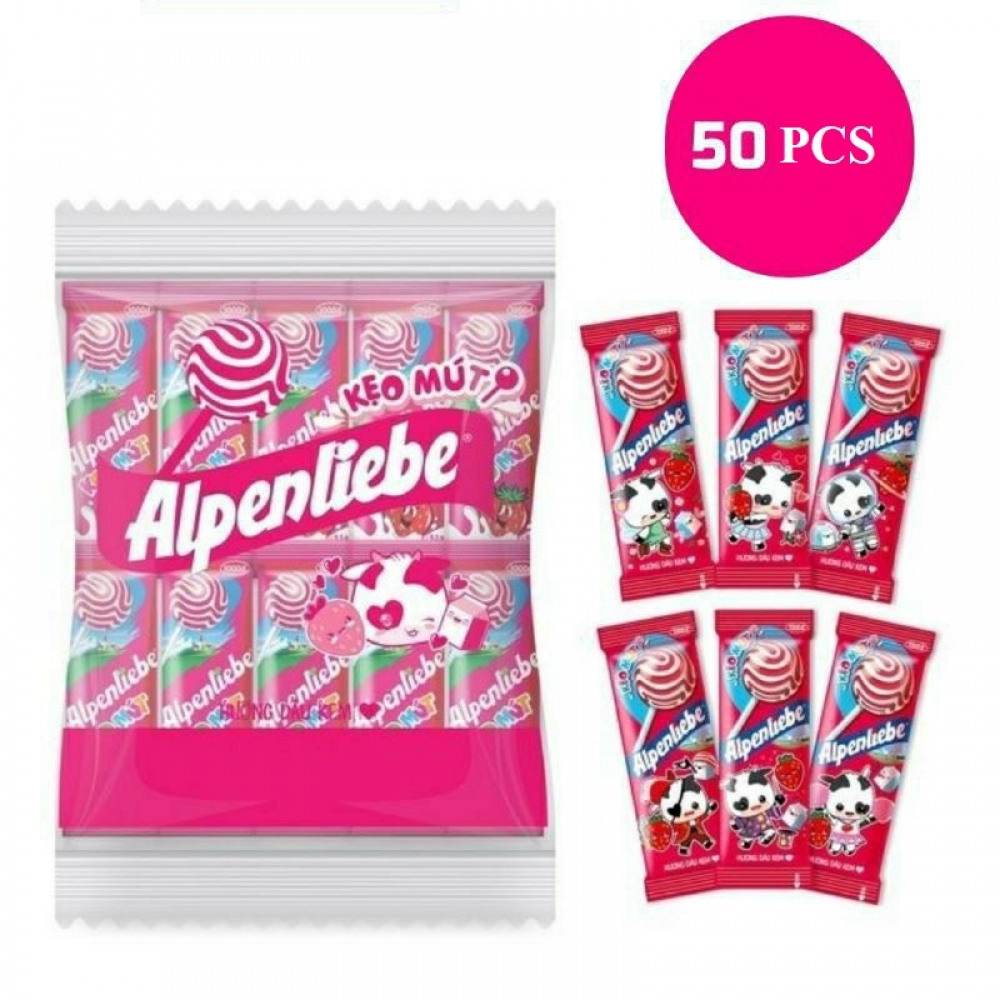 Alpenliebe lollipops strawberry bag 50pcs