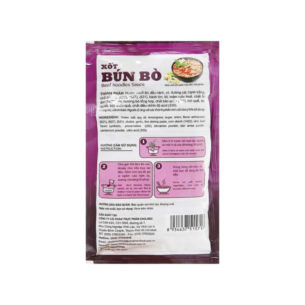 Cholimex Beef Noodles Sauce Bag 90g