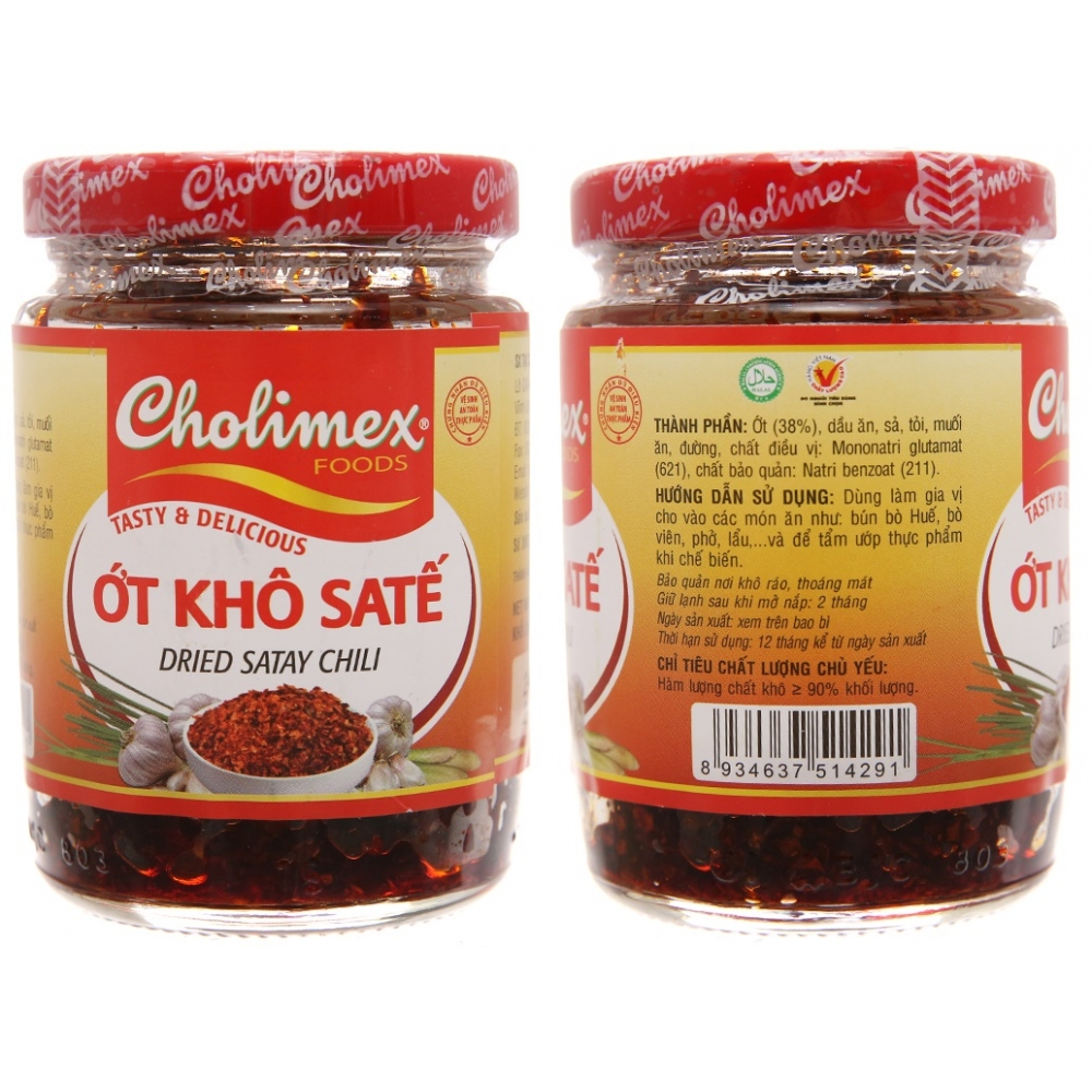 Cholimex dried satay chili jar 100g x 32