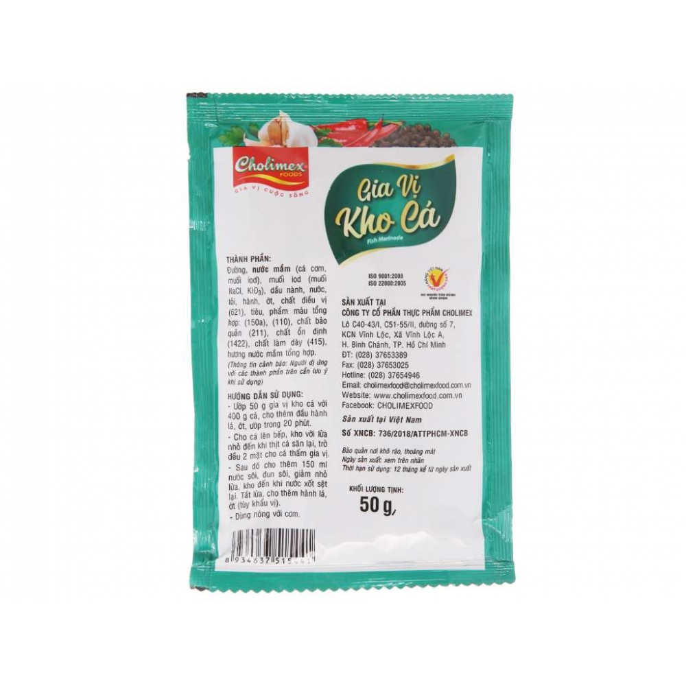 Cholimex Fish Marinade Seasoning Bag 50g