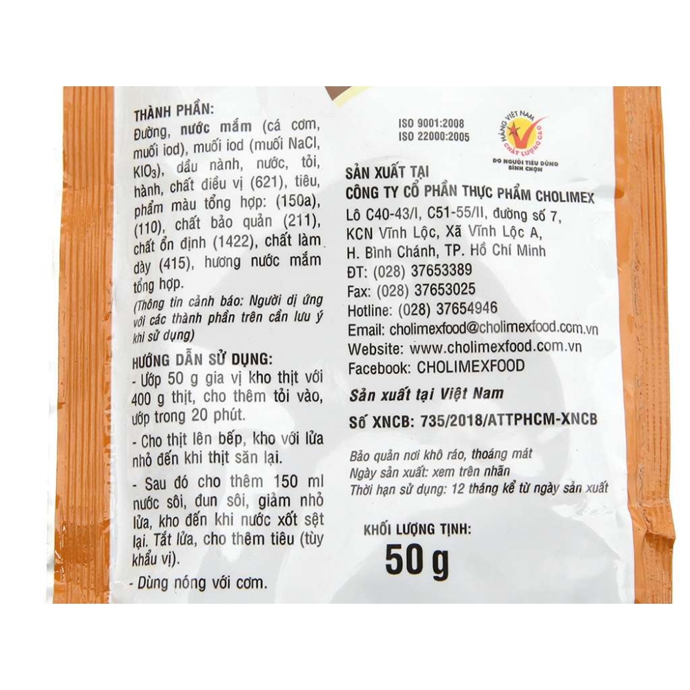 Cholimex Meat Marinade Seasoning Bag 50g