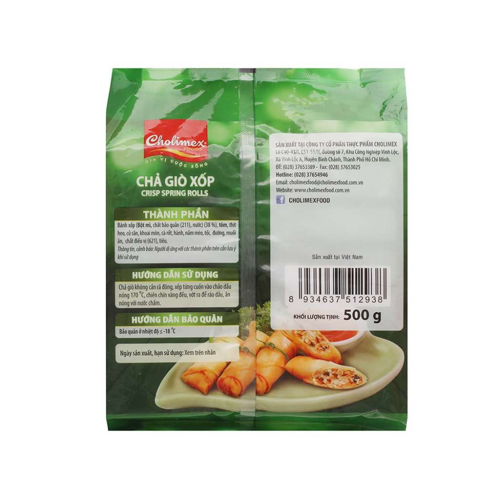 Cholimex Spring Rolls bag 500g (24 rolls)