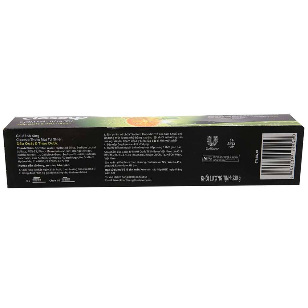 Close Up Toothpaste Mandarin Oil & Herbal 230g