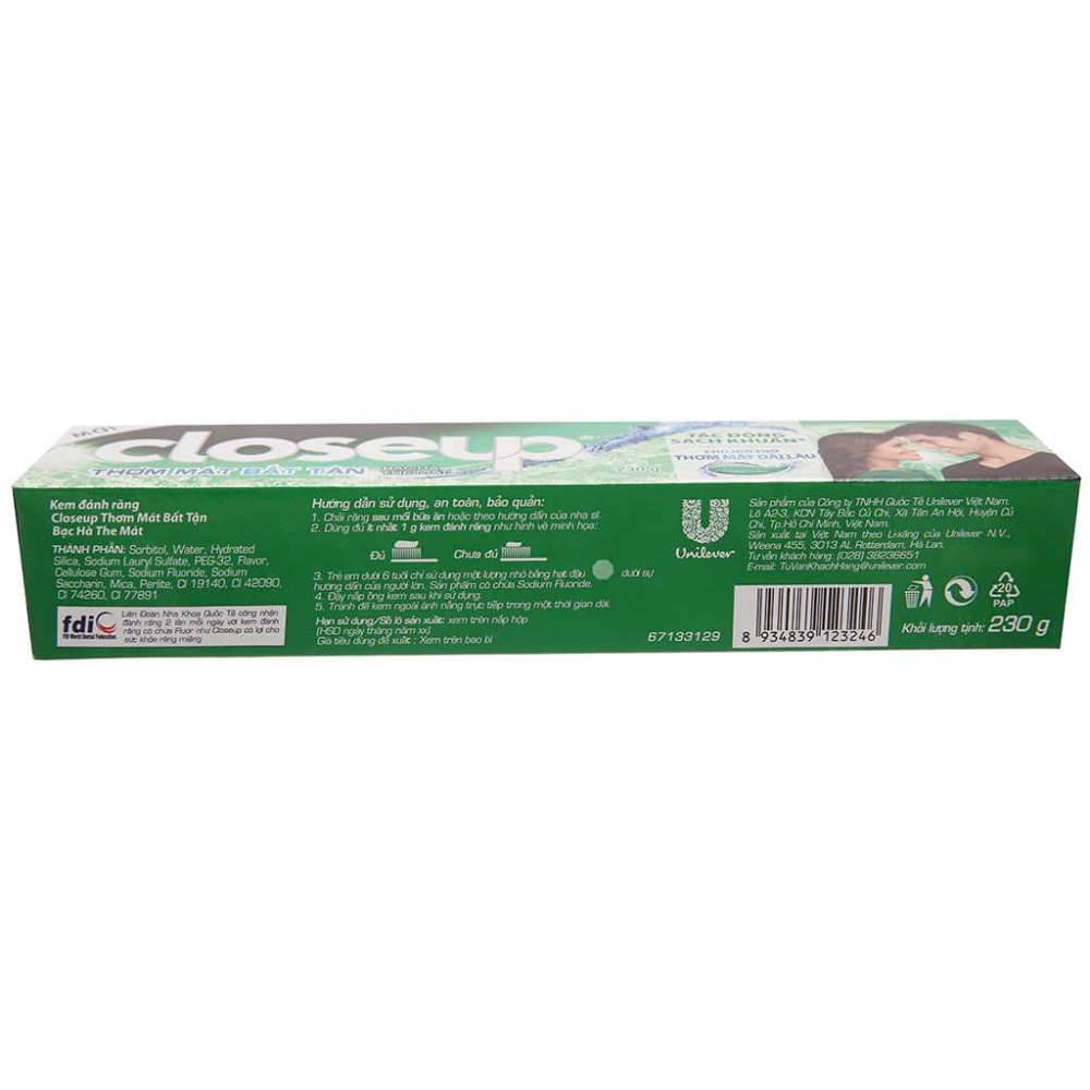 Close Up Toothpaste Menthol Fresh 230g