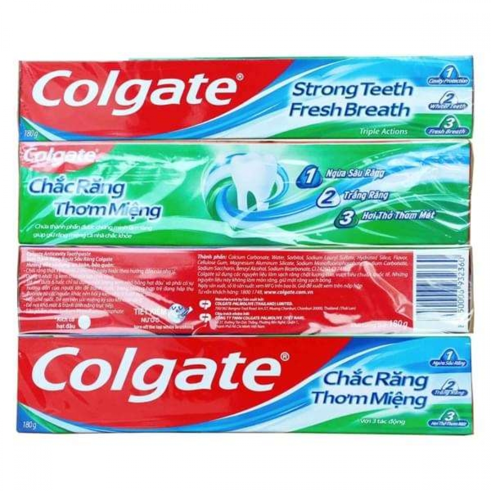 Colgate Toothpaste Strong Teeth Fresh Breath tube 180g x 36, Colgate triple action toothpaste
