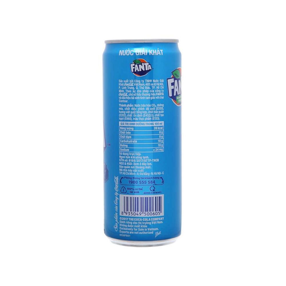 Fanta Blueberry Soft drink can 320ml