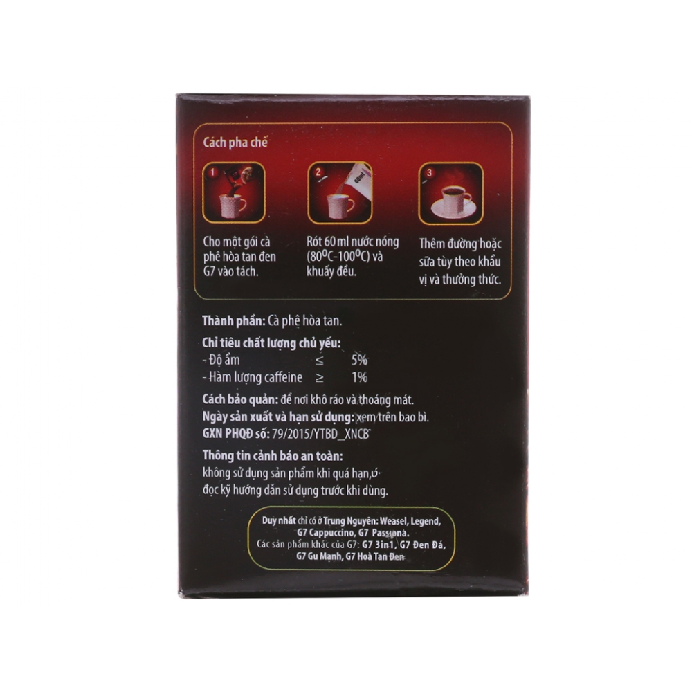 G7 Instant Black Coffee (No sugar) box 30g (2g x 15)