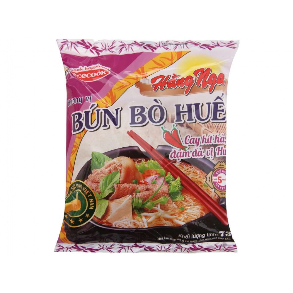 Hang Nga Hue Style Instant Rice Vermicelli Beef Flavour 75g x 30