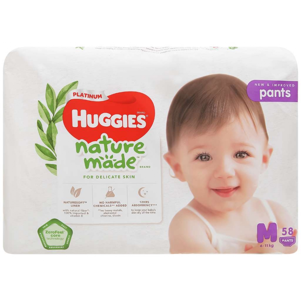 Huggies Pants Nature Made M 58pcs 6-11kg 