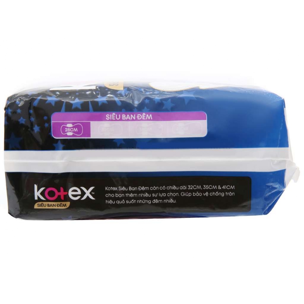Kotex Sanitary Pad Night 28cm Block 4