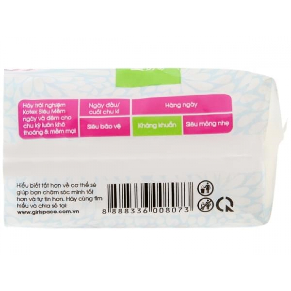 Kotex Sanitary Pad Super Soft Anti-Bac Daily Block 8