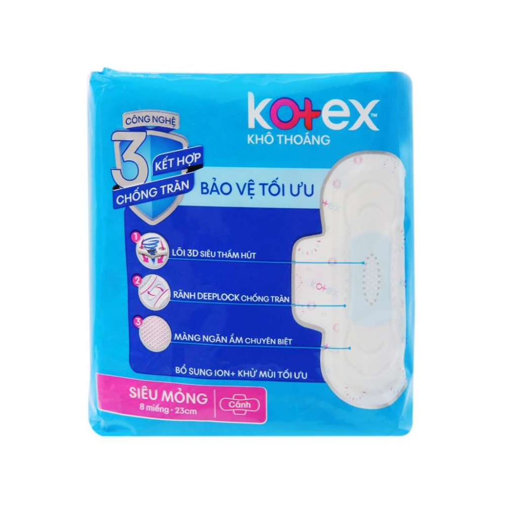 Kotex Sanitary Pad Super Thin Wings Block 8