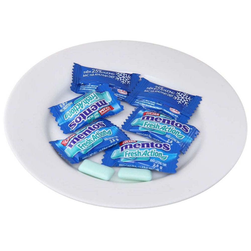 Mentos Chewing Gum Bag 112g Peppermint Fresh Action
