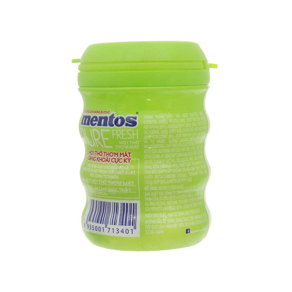 Mentos Chewing Gum Pure Fresh Lime Jar 61.25g Sugar Free