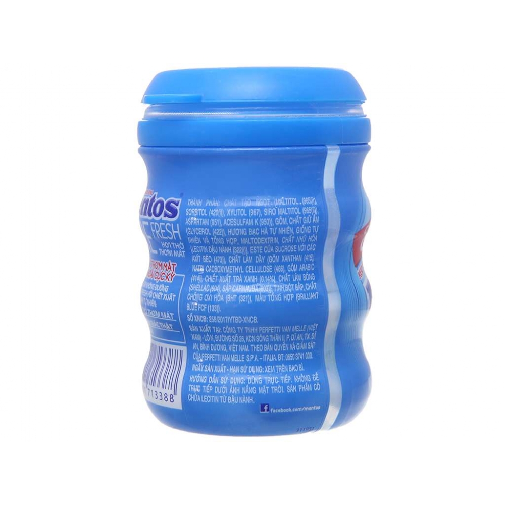Mentos Pure Fresh Mint Chewing Gum Jar 61.25g Sugar Free