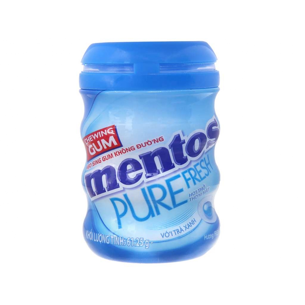 Mentos Pure Fresh Mint Chewing Gum Jar 61.25g Sugar Free