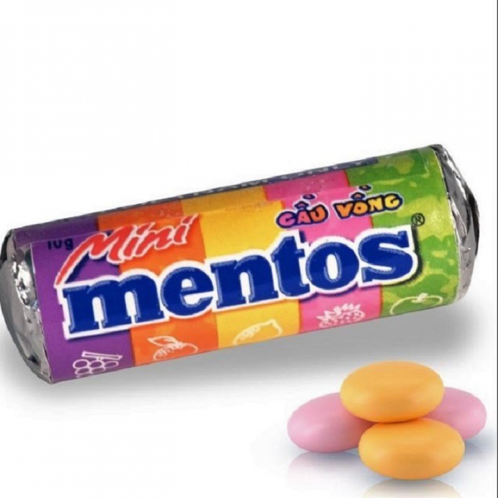 Mini mentos rainbow chewy candy bag 480g (10g x 48 tubes)