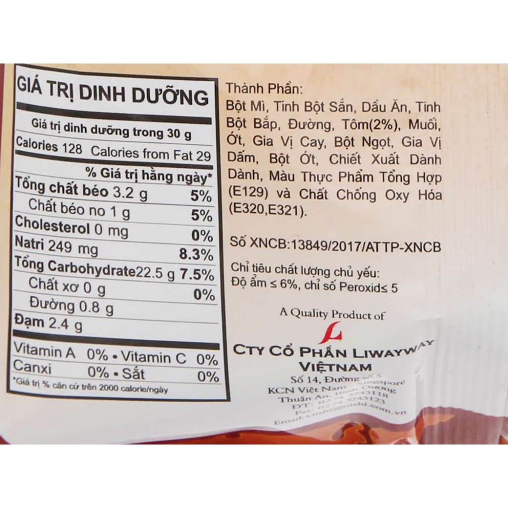 Oishi Special Spicy Shrimp Snack Bag 40g