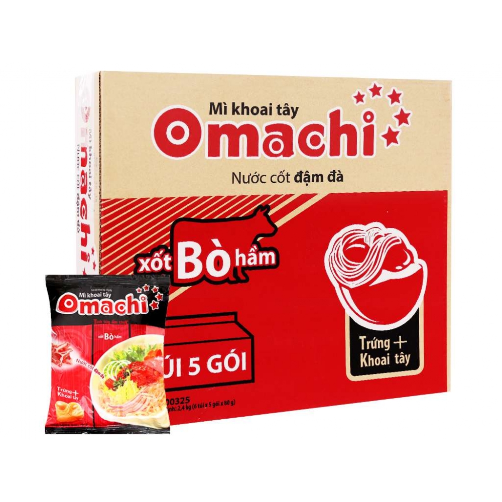 Omachi Stewed Beef Sauce instant noodles 80g x 30