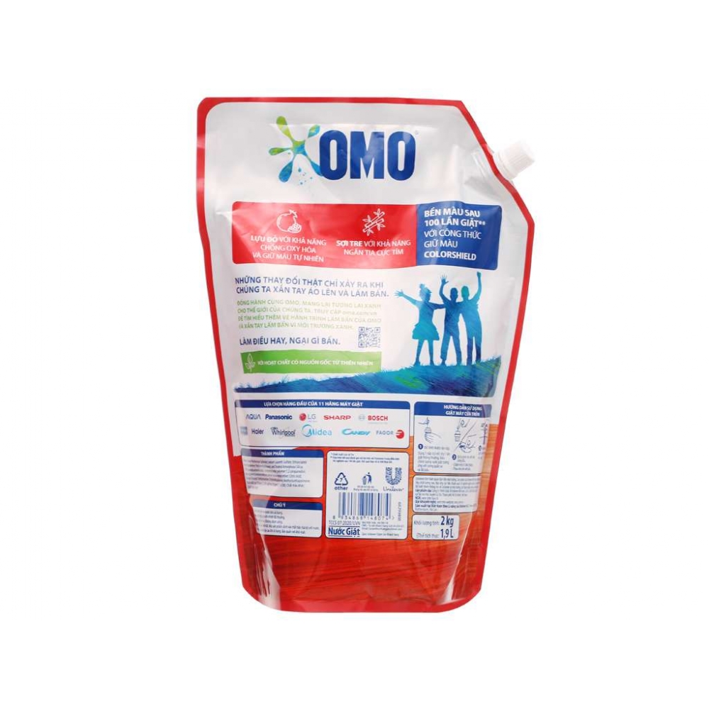 Omo matic washing liquid bag for top load washing machine 1.9l