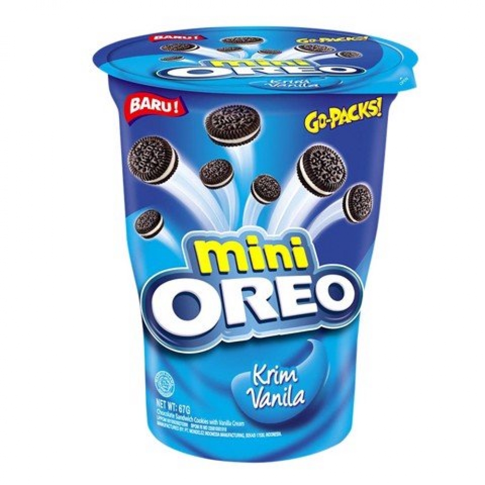 Mini Oreo biscuits cup 67g (Orignal, Vanilla, Chocolate)