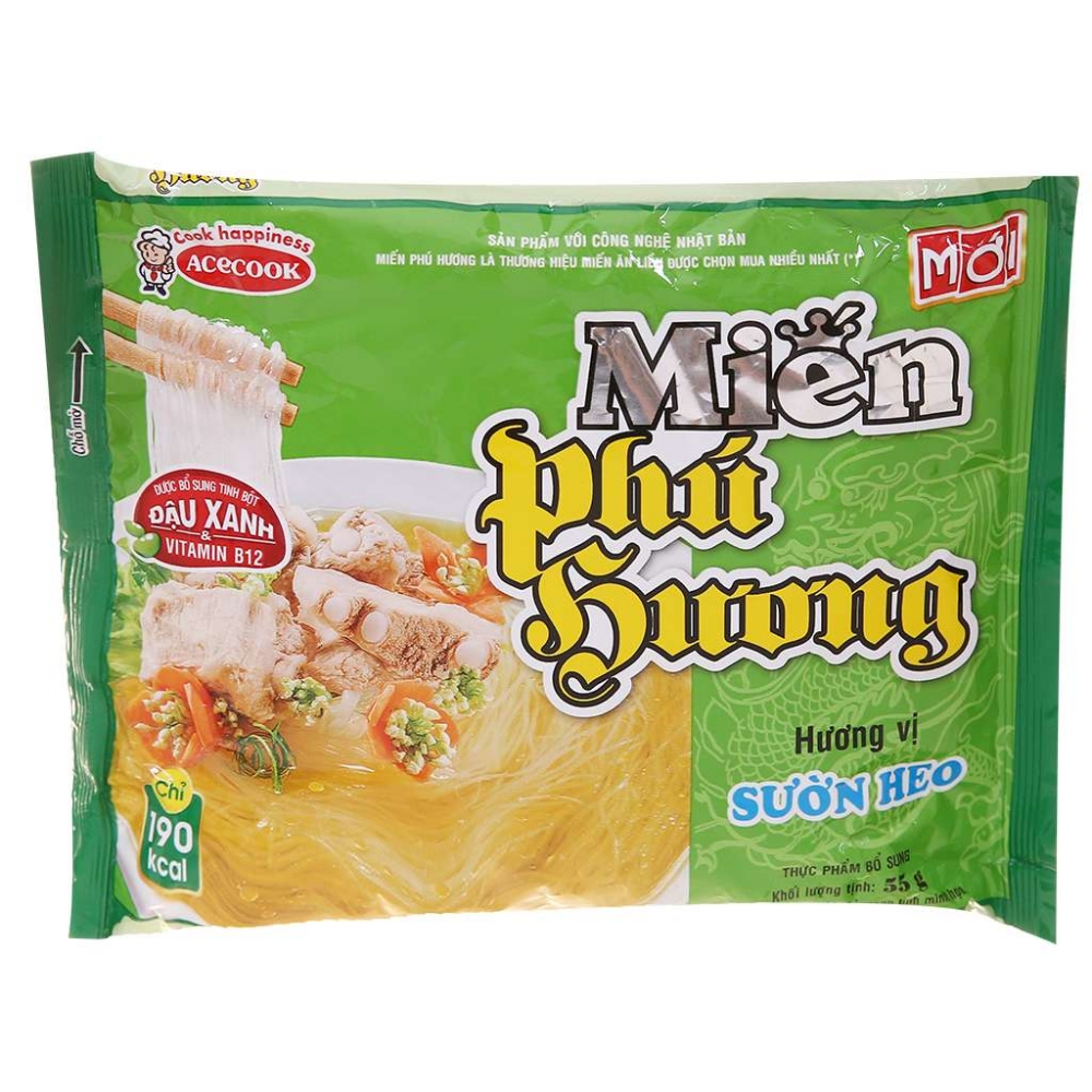 Phu Huong instant vermicelli bag 58g pork rib