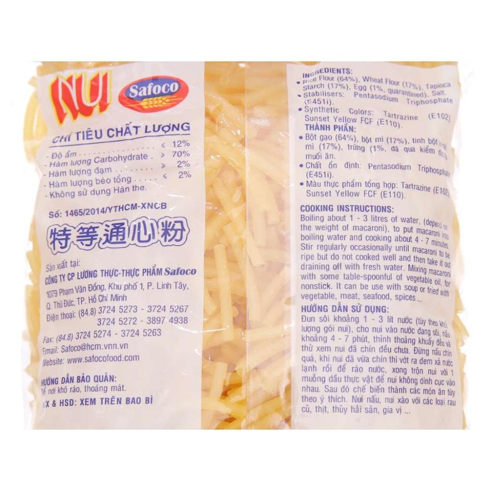Safoco Macaronin Small Tube Bag 500g