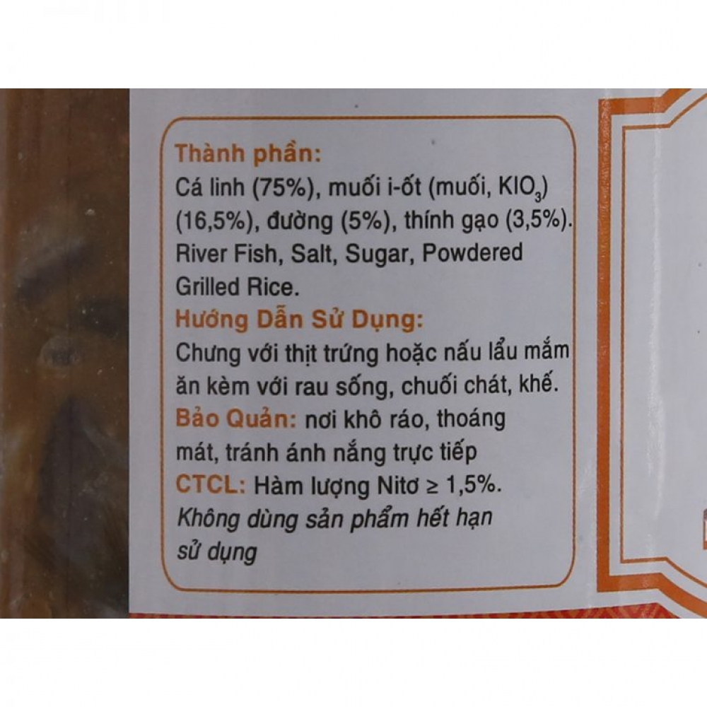 Song Huong preserved river fish jar 400g x 24