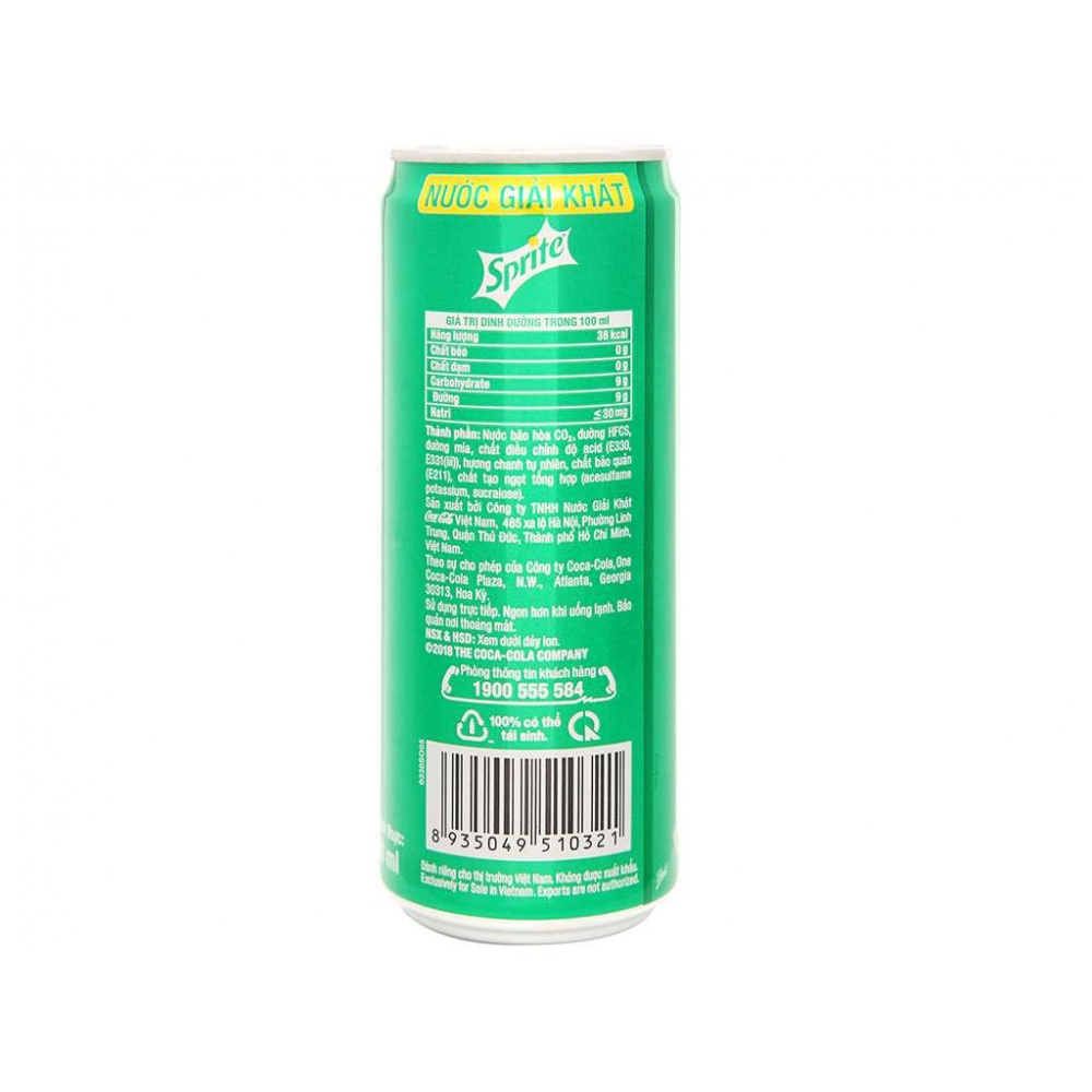 Sprite soft drink can 320ml