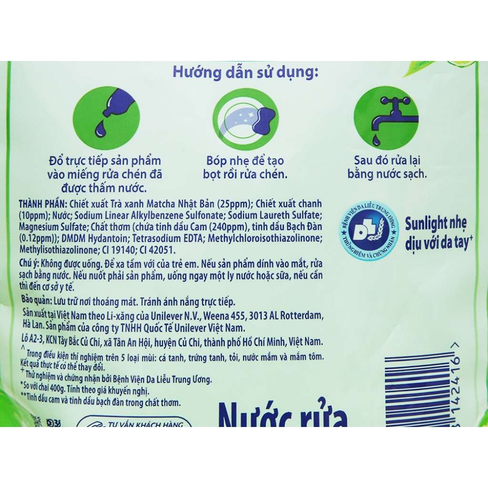 Sunlight Matcha Dishwashing Liquid bag 2.1kg