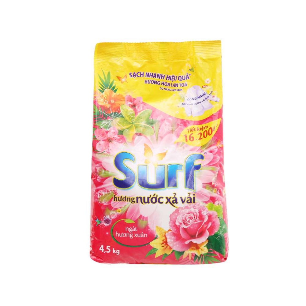 Surf Downy Detergent Powder Bag 4.5kg Spring, Lemon, Perfume