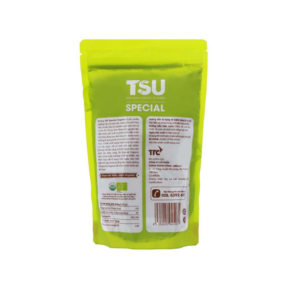 TSU Organic Dark Sugar 500g