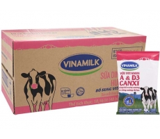 Vinamilk UHT Sweetened Nutritious Fresh Milk Bag 220ml x 48 Strawberry